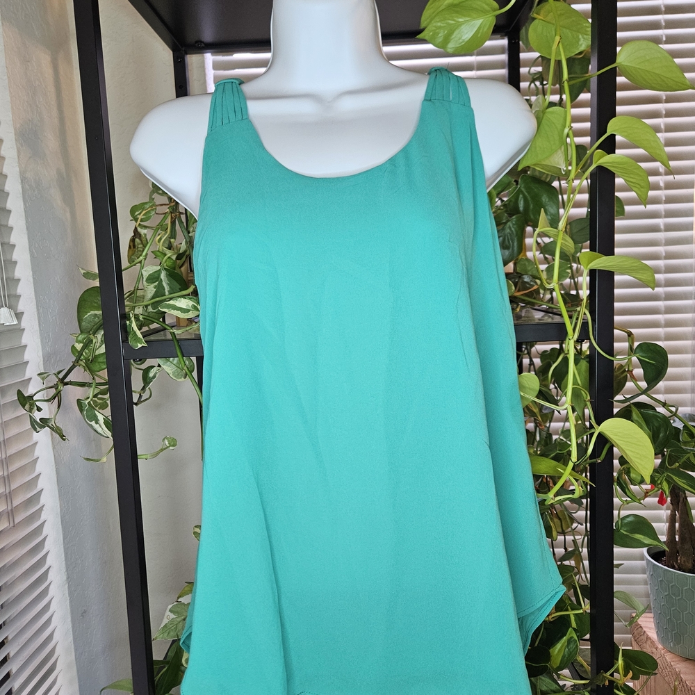 Naked Zebra Turquoise Sleeveless Blouse
